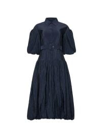 Cinq A Sept Daliah puff-sleeve Belted Midi Dress | Blue | FARFETCH at Farfetch